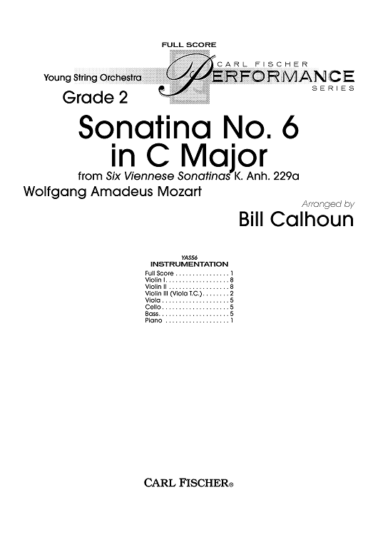 Sonatina No.6 In C Major - Score