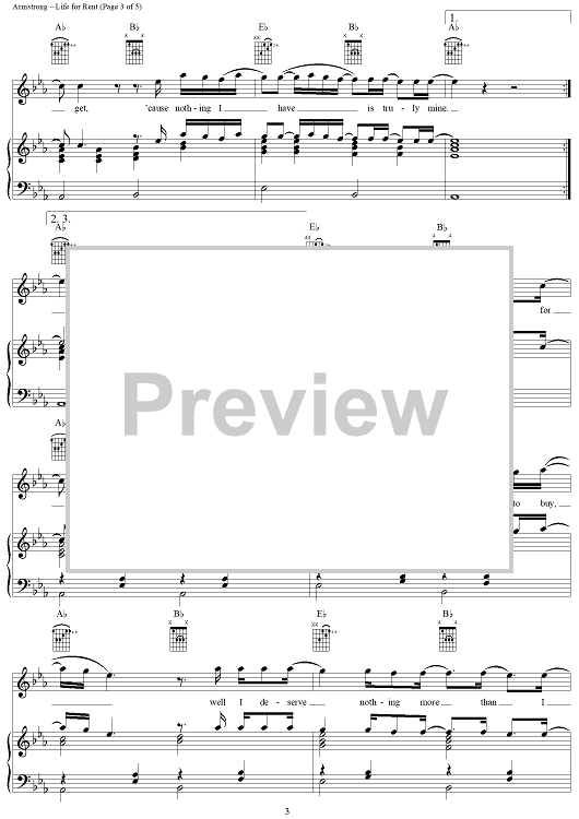 Life for Rent" Sheet Music by Dido for Piano/Vocal/Chords Sheet Music Now