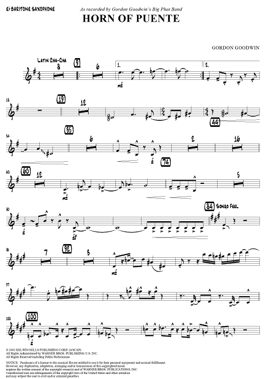 Horn of Puente - E-flat Baritone Saxophone