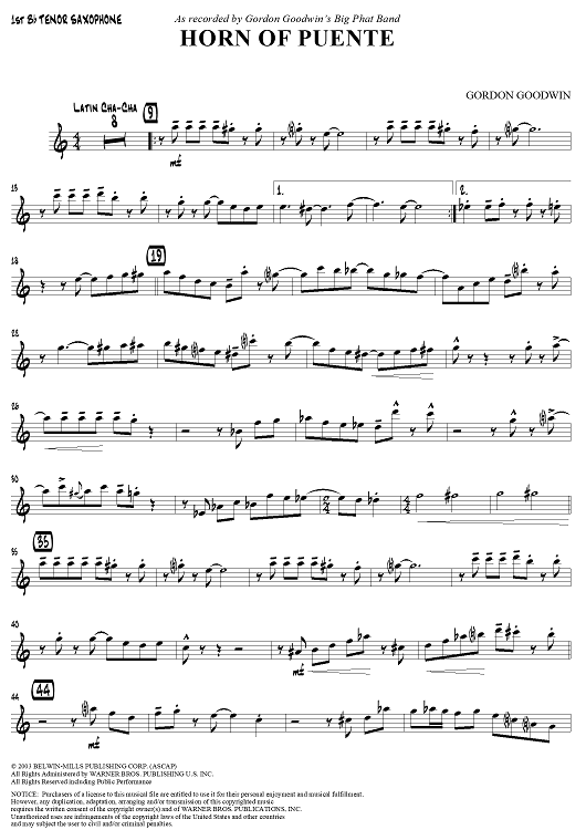 Horn of Puente - B-flat Tenor Saxophone 1