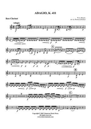 Adagio, K. 411 - Bass Clarinet