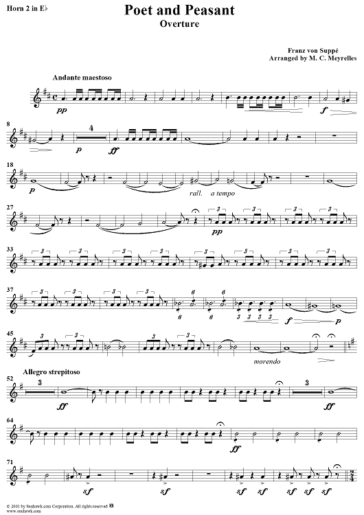 Poet and Peasant: Overture - E-flat Horn 2