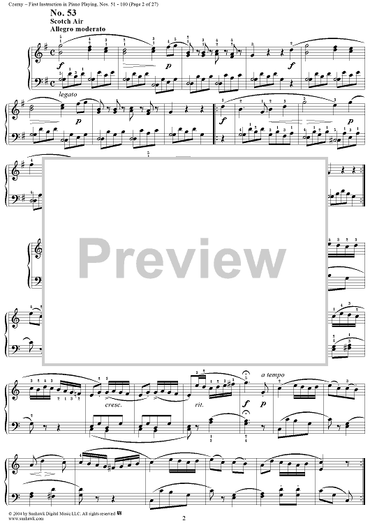 First Instruction in Piano Playing Nos. 51 100 Sheet Music