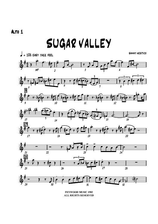 Sugar Valley - Alto Sax 1