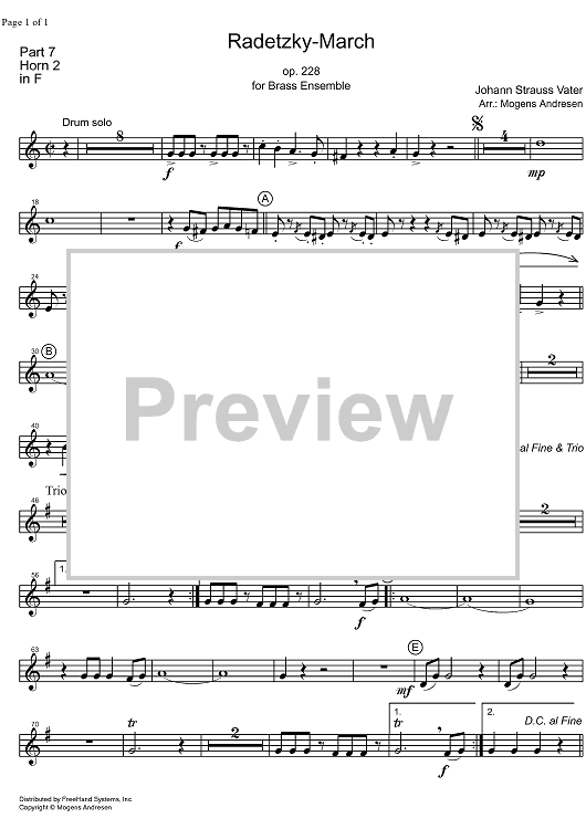 Radetzky Marsch Op.228 - Horn in F 2