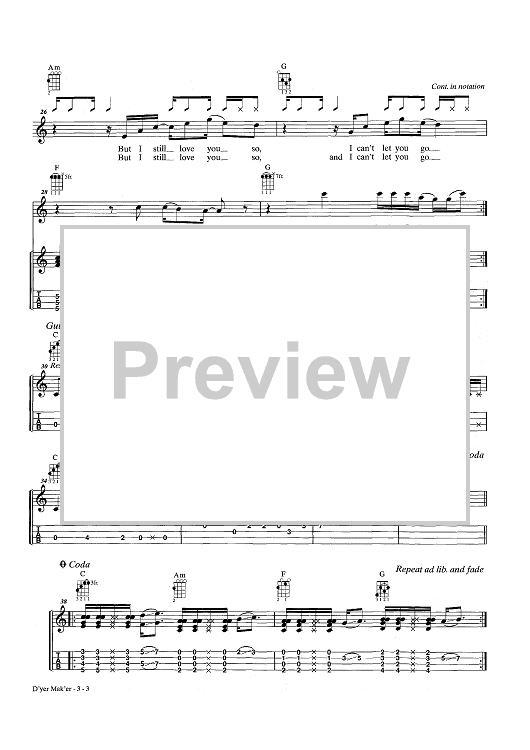D'yer Mak'er" Sheet Music by Led Zeppelin for Ukulele/Tab/Vocal Sheet Music Now