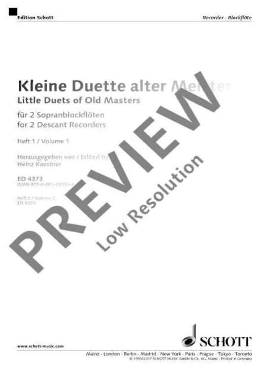 Little Duets of Old Masters - Performing Score