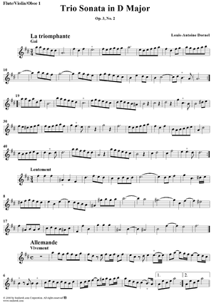 Trio Sonata in D Major Op. 3, No. 2 - Flute/Violin/Oboe 1