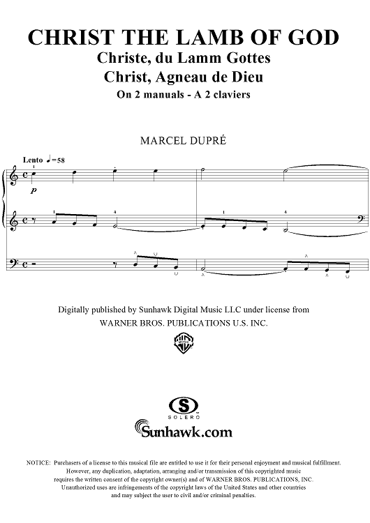 Christ the Lamb of God, from "Seventy-Nine Chorales", Op. 28, No. 10