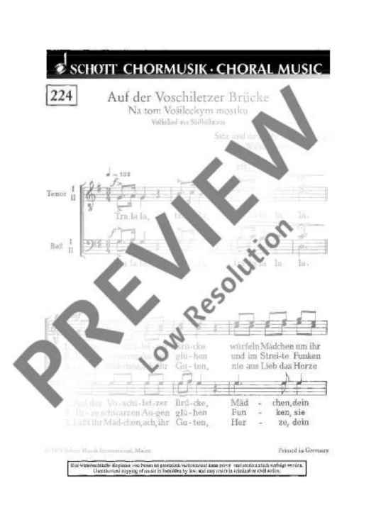 Auf der Voschiletzer Brücke - Choral Score