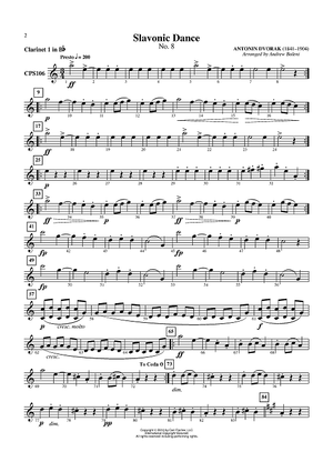 Slavonic Dance No. 8 - Clarinet 1 in B-flat