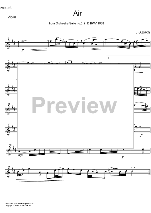 Air D Major BWV 1068 - Solo Violin