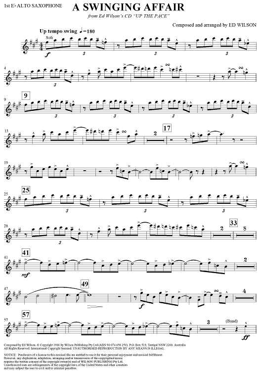A Swinging Affair - Alto Saxophone 1