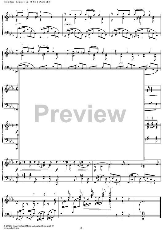 Romance, Op.44 No. 1 Sheet Music | Anton Rubinstein | Cello Solo