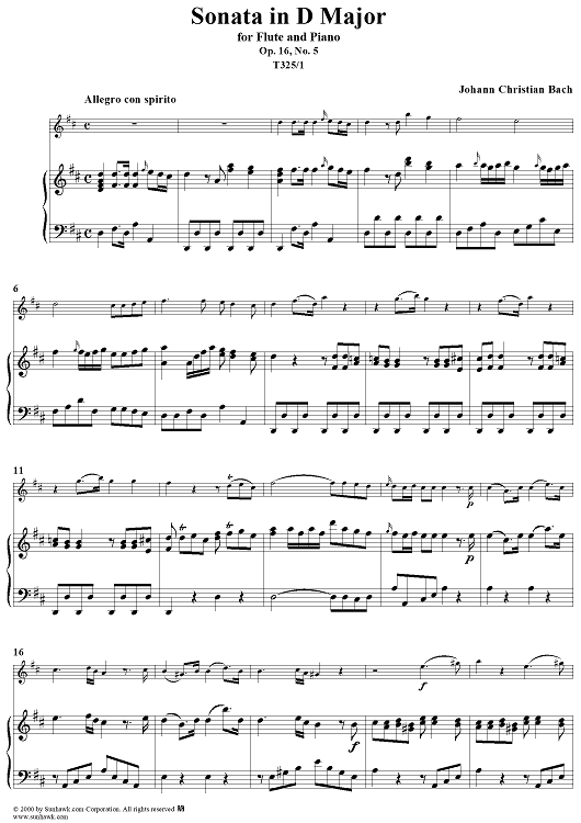 Sonata in D Major, Op. 16, No. 5 - Piano