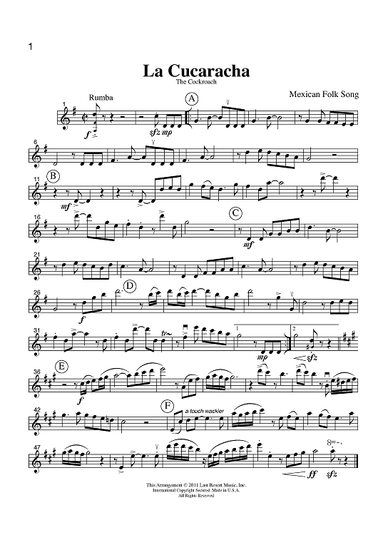 Music for Three, Collection No. 9, Musica de Mexico - Part 1 Flute, Oboe or Violin