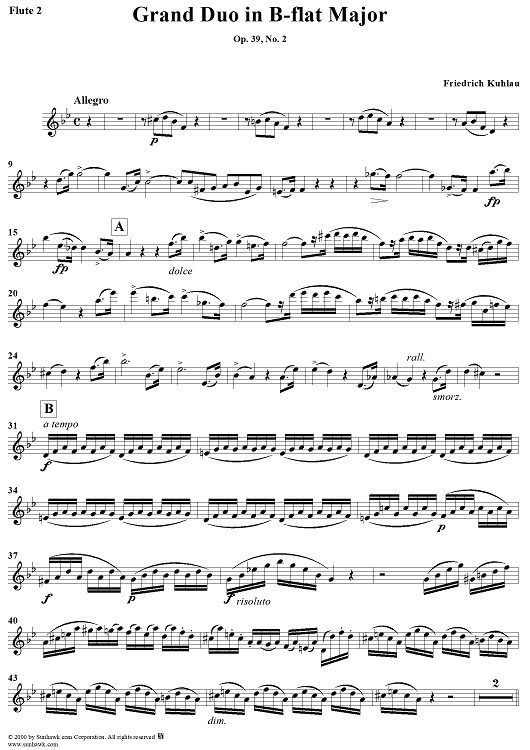 Grand Duo in B-flat Major, Op. 39, No. 2 - Flute 2