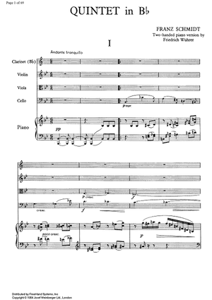 Quintet No. 1 Bb Major - Score