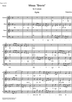 Missa Brevis - Score