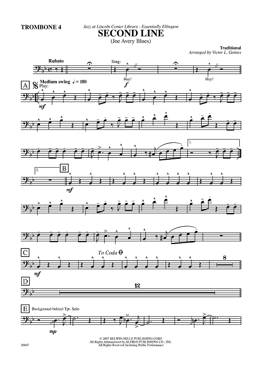 Second Line (Joe Avery Blues) - Trombone 4