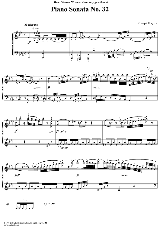 Piano Sonata no. 40 in E-flat major, Op. 13, no. 5, HobXVI/25