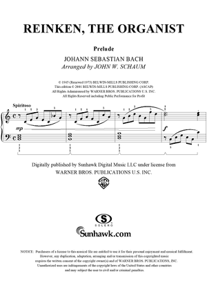 Reinken, the Organist (Prelude)