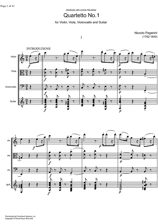 Quartetto No. 1 - Score