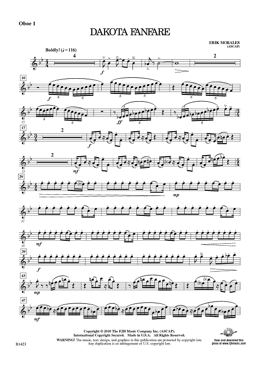 Dakota Fanfare - Oboe 1