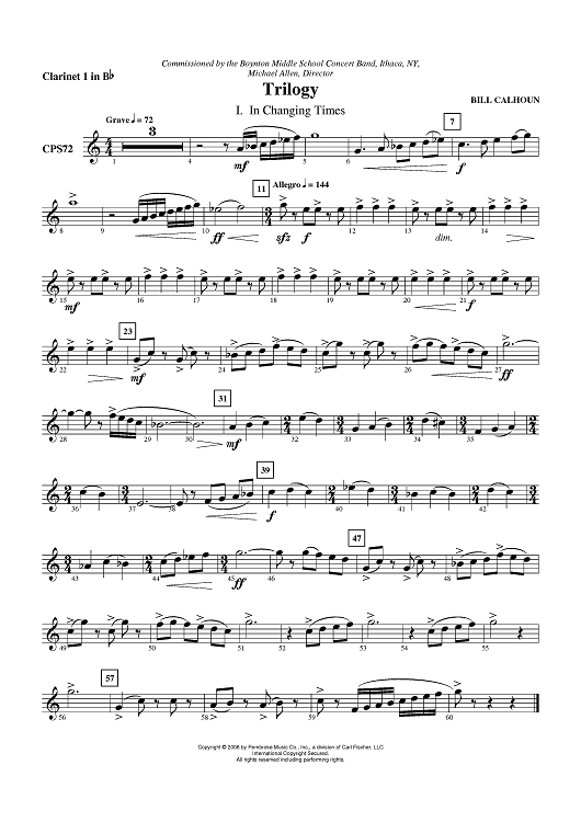 Trilogy - Clarinet 1 in B-flat