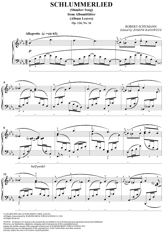 Schlummerlied, Op. 124, No. 16
