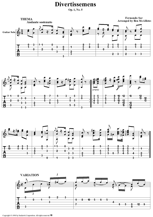 Six Divertissemens, Op. 1, No. 5