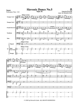 Slavonic Dance No. 5, Op. 46 - Score