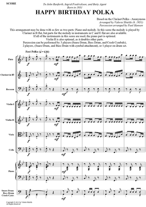 Happy Birthday Polka - Score