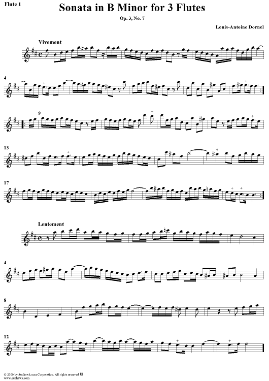 Sonata in B Minor, Op. 3, No. 7 - Flute 1