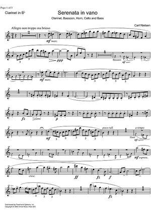 Serenata in vano - Clarinet in B-flat