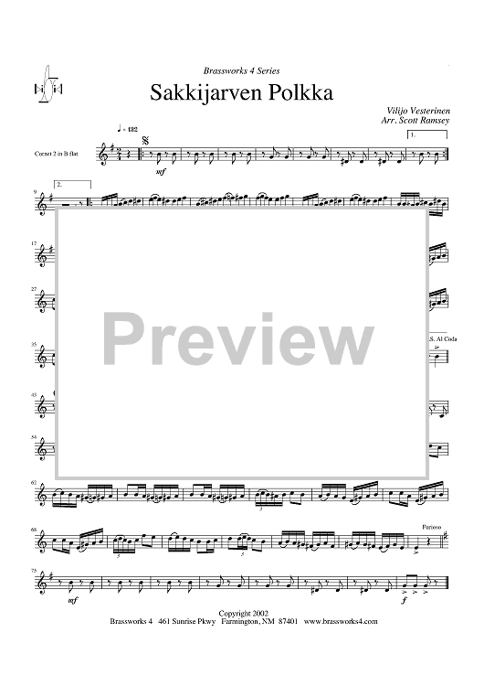 Sakkijarven Polkka - Cornet 2/Trumpet 2