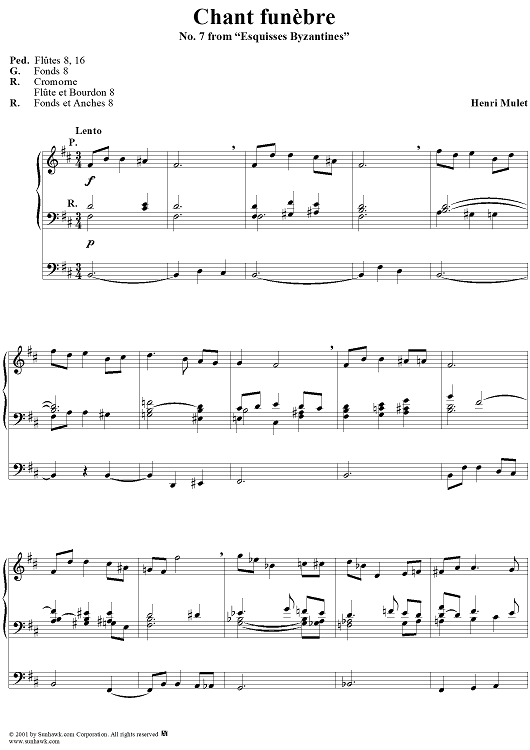 Chant funèbre, No. 7 from "Esquisses Byzantines"