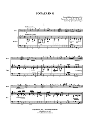 Sonata in G - Piano Score
