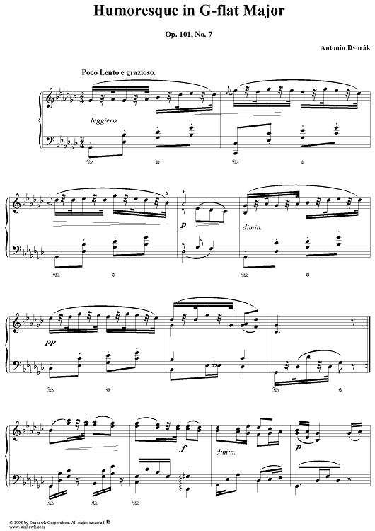 Eight Humoresques, op. 101, no. 7: Poco Lento e grazioso