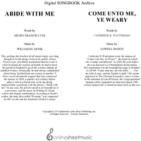 Abide With Me / Come Unto Me, Ye Weary