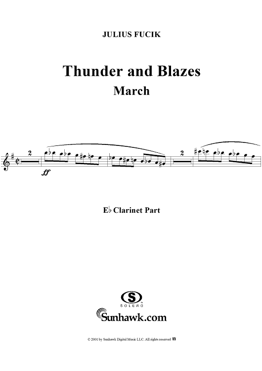 Thunder and Blazes March (Entry of the Gladiators) - E-flat Clarinet