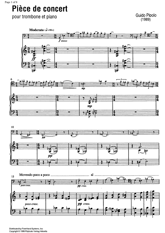Pièce de concert - Score