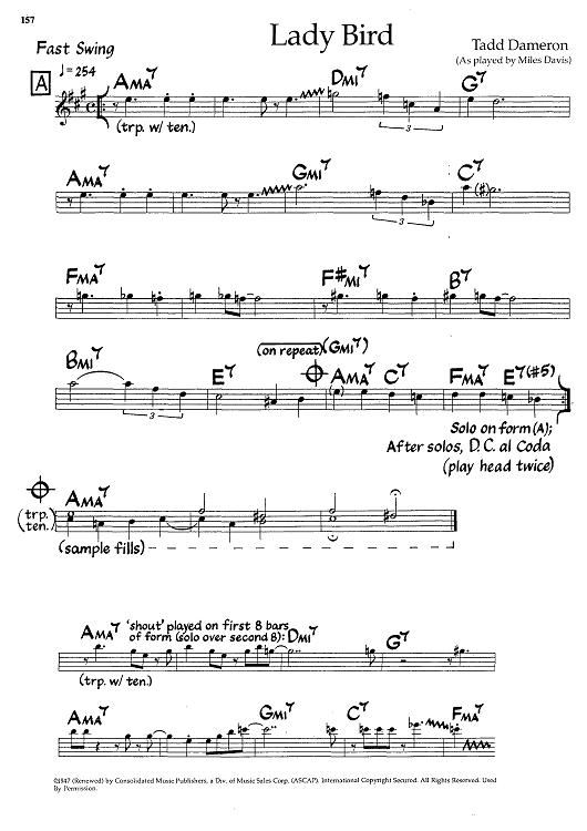 Lady Bird - Eb Instruments