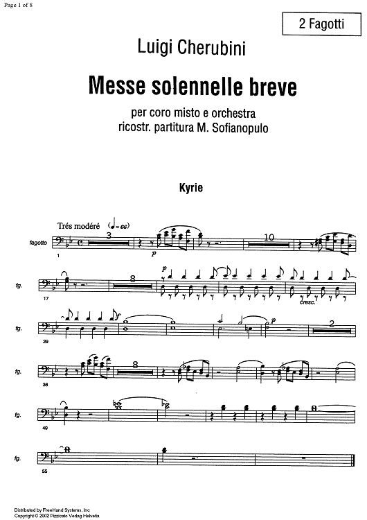 Messe solennele breve - Bassoons