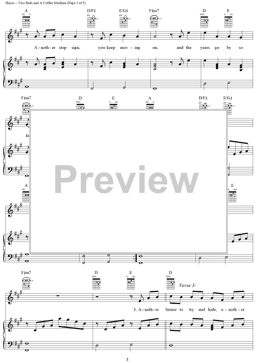 Two Beds and A Coffee Machine" Sheet Music by Savage Garden for Piano