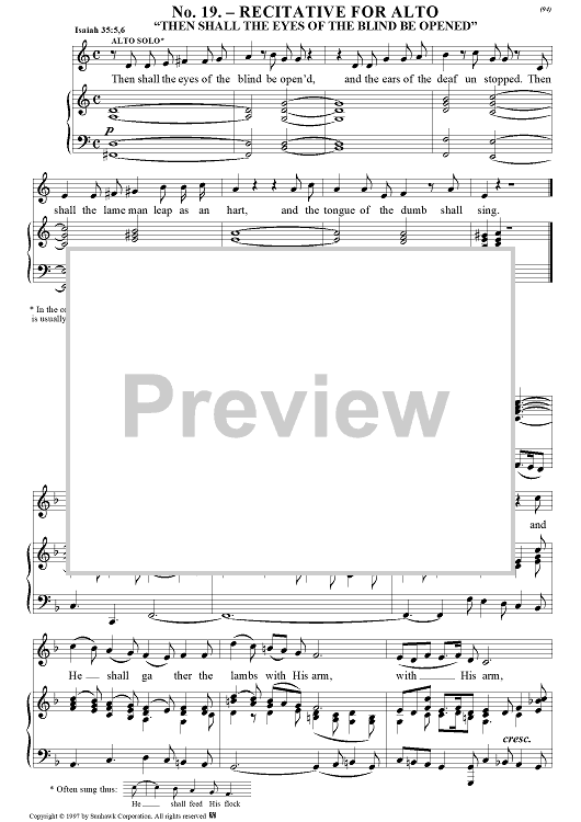 Messiah, no. 19: Then shall the eyes of the blind be opened - Piano Score