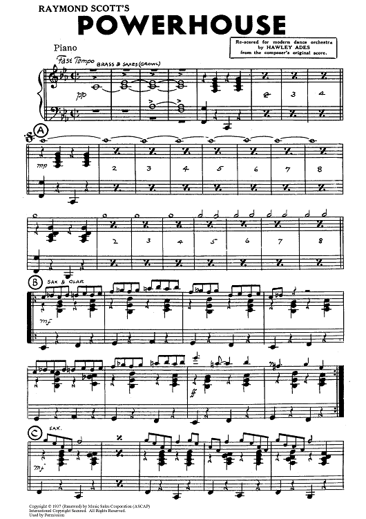 Powerhouse - Piano Score