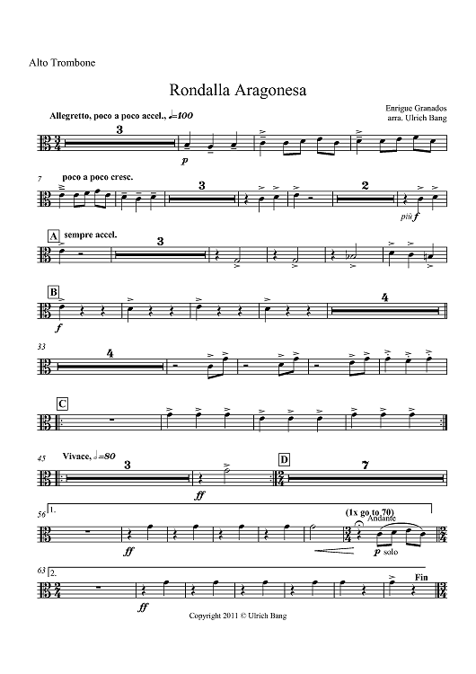 Rondalla Aragonesa - Tenor/Alto Trombone