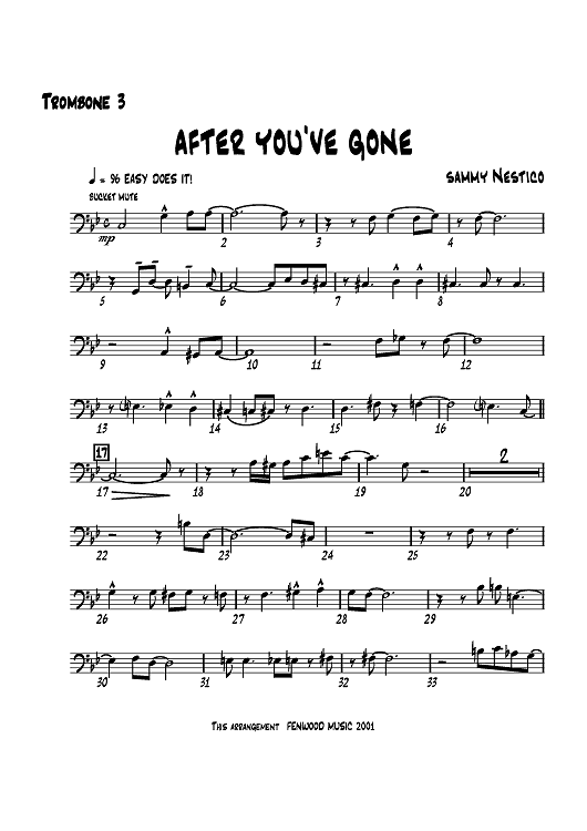 After You've Gone - Trombone 3
