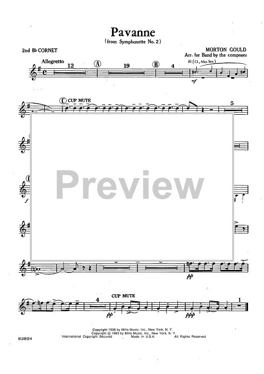 Pavanne (from Symphonette No. 2) - Cornet 2